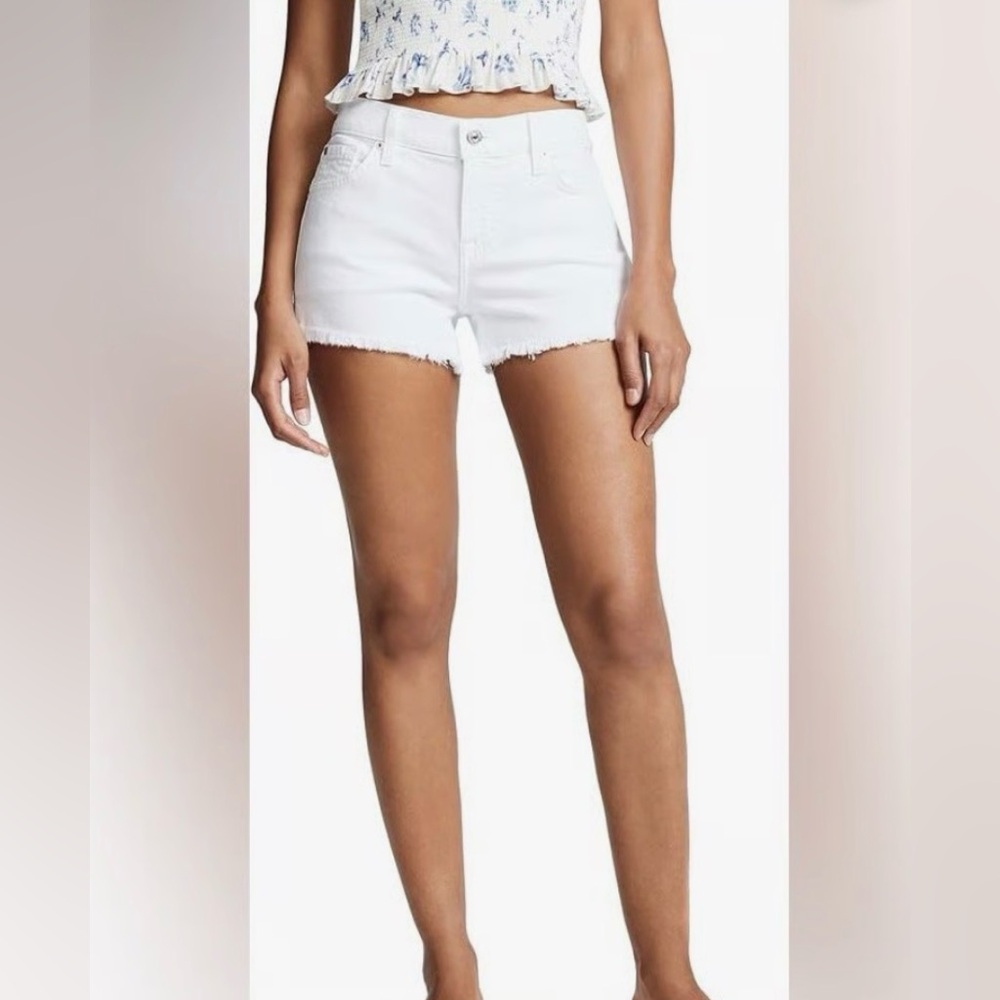 7 For All Mankind Ivory Jean Shorts